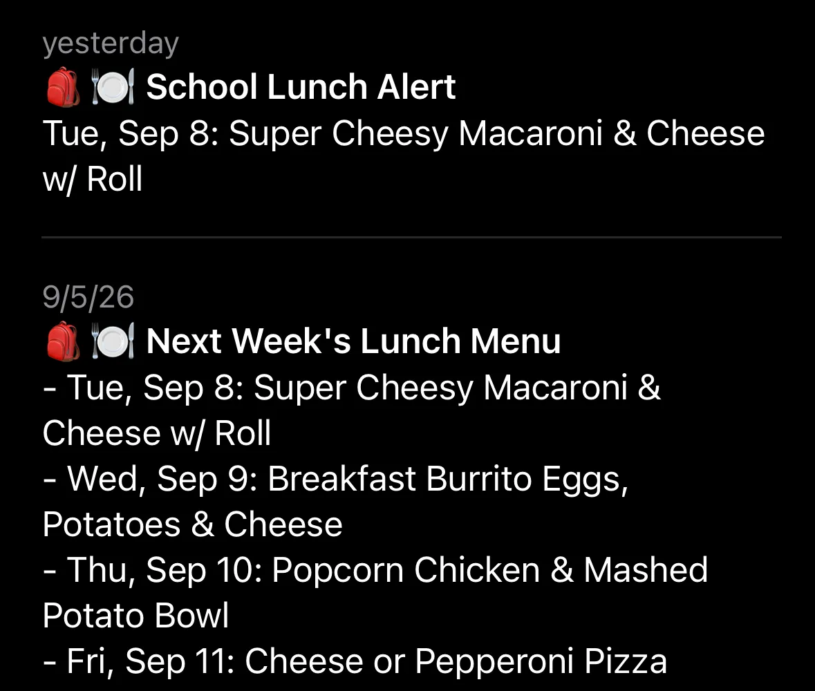 Notification Screenshot