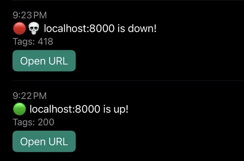 Notification screenshot